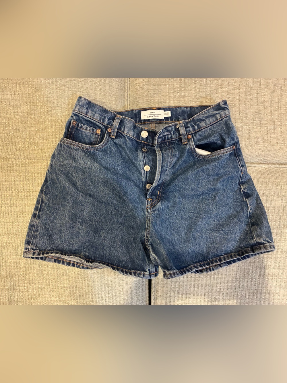 & Other Stories Midrise Blue Denim Jean Shorts